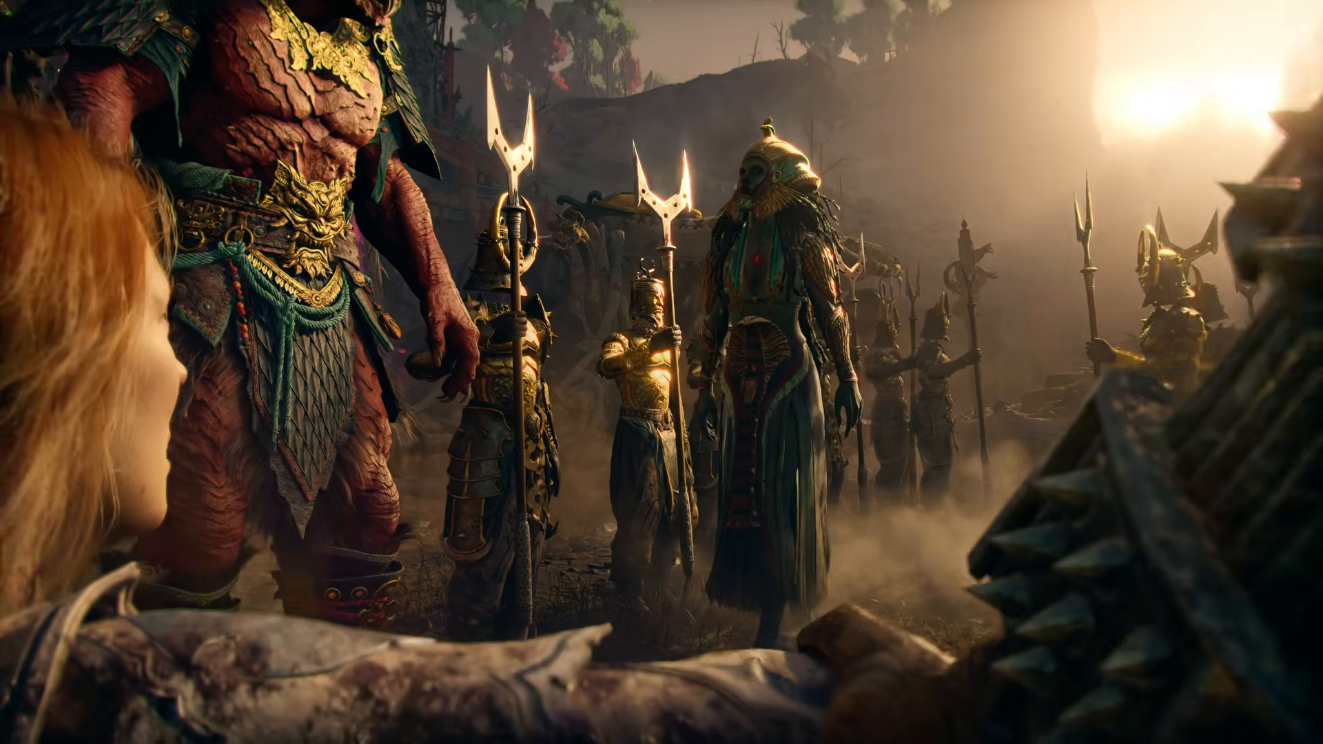 Laufey facing god figures in the mist
